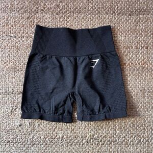 Gymshark Black High-Rise Seamless Bike Shorts with Logo